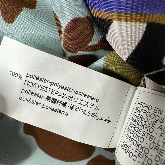 Zara Patchwork Print Satin Top Size L Faux Wrap Floral - Picture 10 of 11